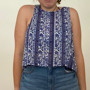 Floral cropped tank